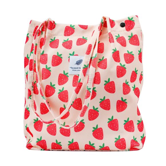 Corduroy Tote Bag Cute Tote Bags Shoulder Bag With Inner Pocket :O - Picture 1 of 6